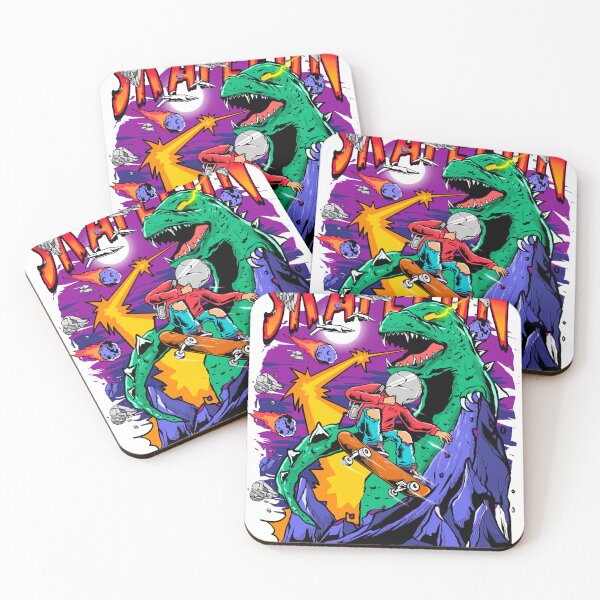 Item preview, skateboarding on a planet against godzilla designed and sold by sanwr.