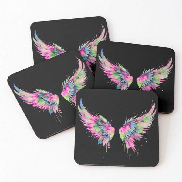 Item preview, Neon Angel Wings Watercolor Splash Colorful designed and sold by Daughter of a King Designs.