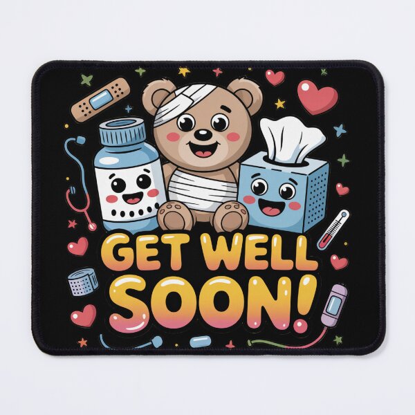Item preview, Cute Bandaged Teddy Bear Get Well Soon - Adorable Medical Friends Cartoon designed and sold by Midnight Veil Designs.