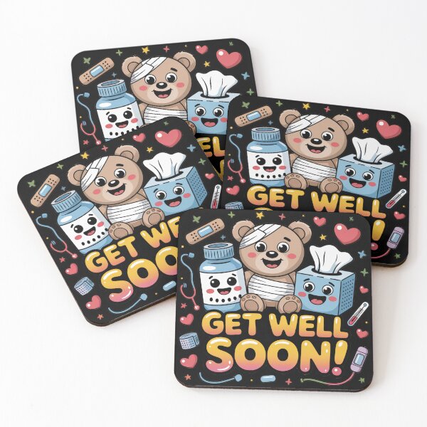 Item preview, Cute Bandaged Teddy Bear Get Well Soon - Adorable Medical Friends Cartoon designed and sold by Midnight Veil Designs.