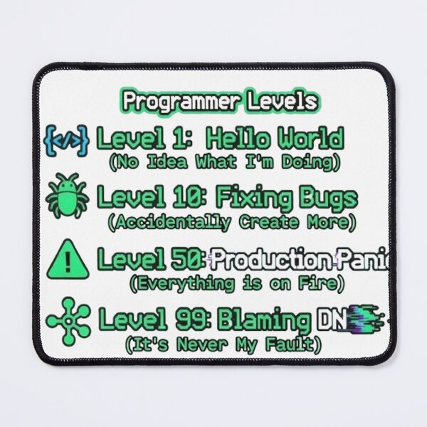 Item preview, Programmer Levels: Funny Coding Stats Panel designed and sold by S0kar.
