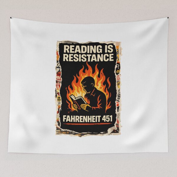 Item preview, Reading is resistance. Farenheit 451 - Ray Bradbury 2 designed and sold by storelibertys.