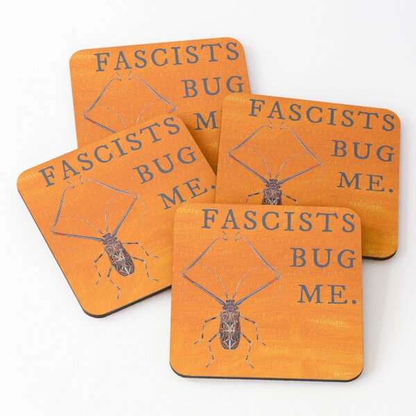 Item preview, Fascists Bug Me: Longhorn Beetle designed and sold by FadedRosie.