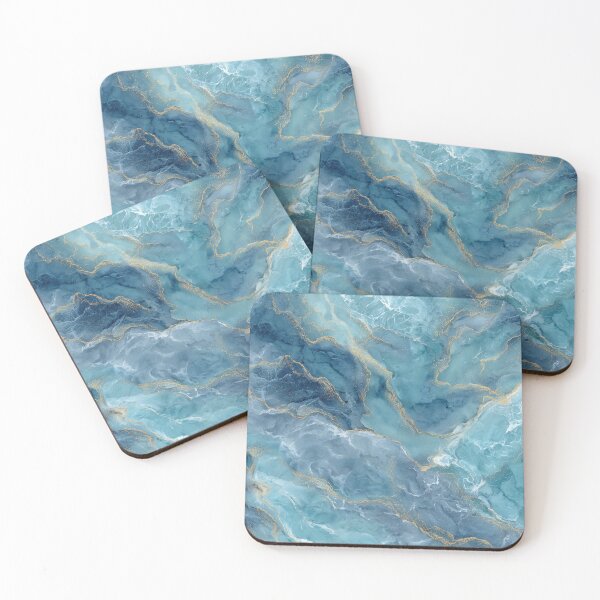Item preview, Aquamarine marble with gold veins designed and sold by Letteraddicted.