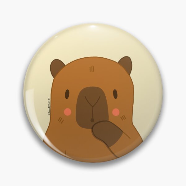 Item preview, Cute Surprised Capybara Face designed and sold by julianamotzko.