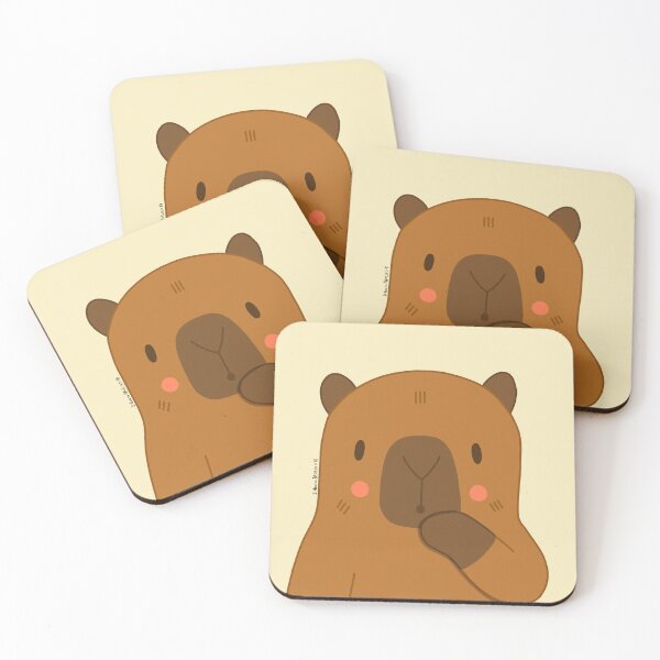 Item preview, Cute Surprised Capybara Face designed and sold by julianamotzko.