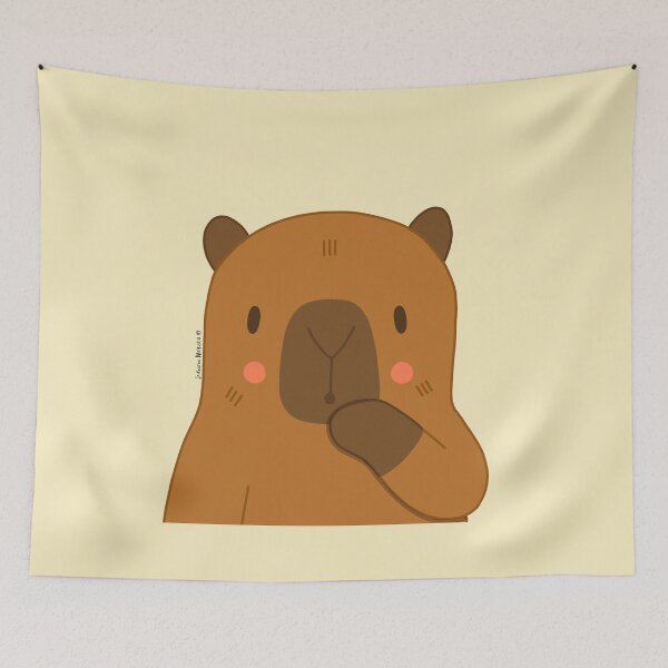 Item preview, Cute Surprised Capybara Face designed and sold by julianamotzko.