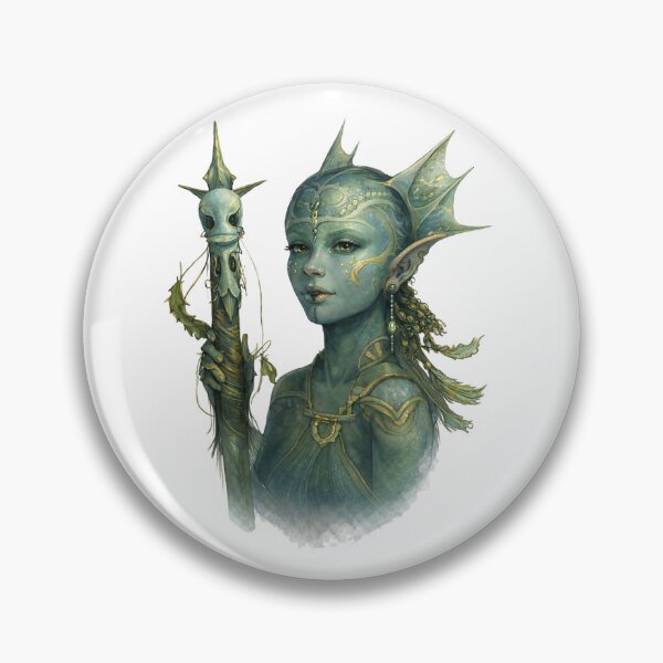 Item preview, Ocean Elf Sorceress – Dark Fantasy Character Illustration designed and sold by AnyasCrafts.