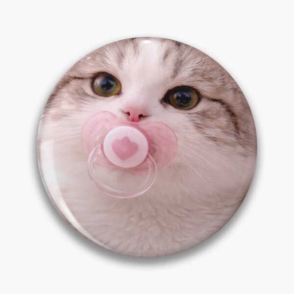 Item preview, Baby Kitten with Pink Pacifier – Soft Pastel Cute Cat Aesthetic designed and sold by LovelyCatGalaxy.