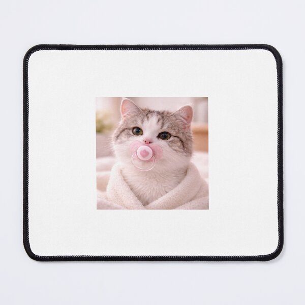 Item preview, Baby Kitten with Pink Pacifier – Soft Pastel Cute Cat Aesthetic designed and sold by LovelyCatGalaxy.