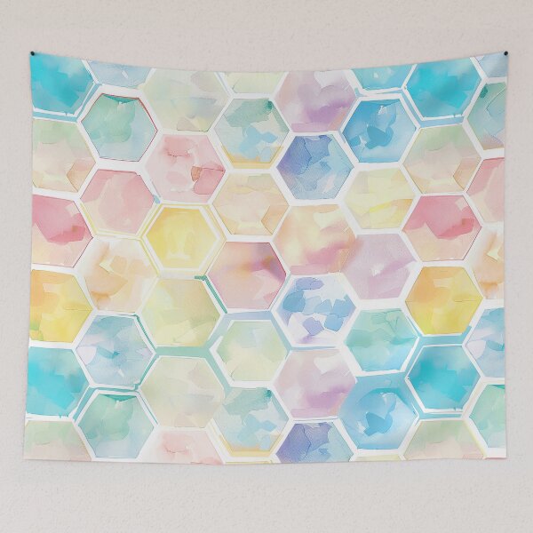 Item preview, Watercolor Hexagon Pattern designed and sold by Letteraddicted.