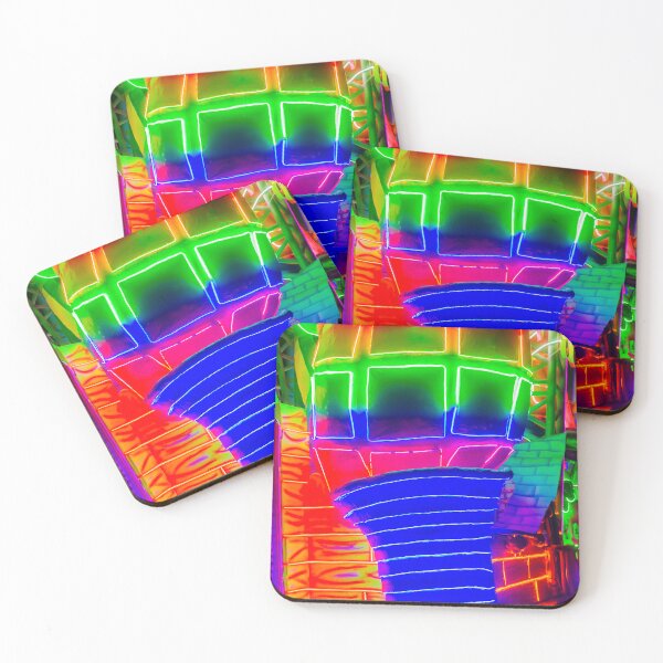 Item preview, Colorful Neon Carnival Float With Bright LED Lights and Abstract Glowing Design at Night designed and sold by Nmallia.