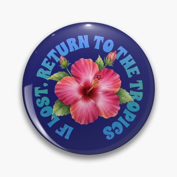 Item preview, If Lost Return to the Tropics Pink Hibiscus Retro Floral designed and sold by LinaValearte.