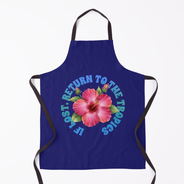 Item preview, If Lost Return to the Tropics Pink Hibiscus Retro Floral designed and sold by LinaValearte.