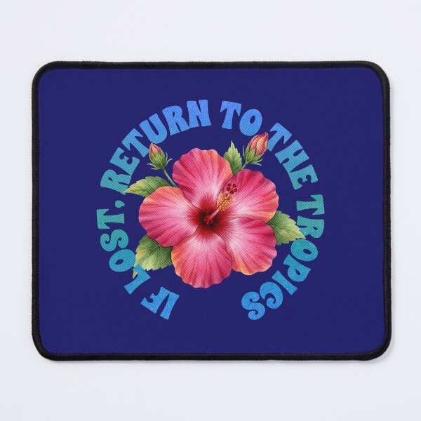 Item preview, If Lost Return to the Tropics Pink Hibiscus Retro Floral designed and sold by LinaValearte.