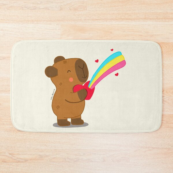Item preview, Capybara with heart and rainbow designed and sold by julianamotzko.