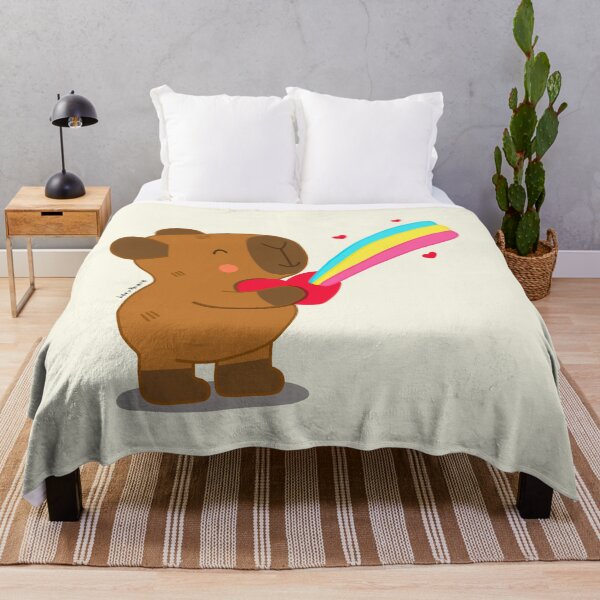 Item preview, Capybara with heart and rainbow designed and sold by julianamotzko.
