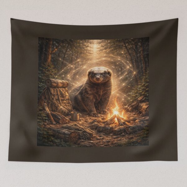 Item preview, Honey Badger Bushcraft Spirit Guide – Survival Wildlife Art designed and sold by GeoWild Designs.