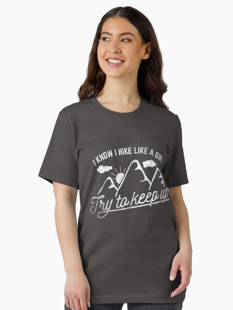 Thumbnail 2 von 7, Essential T-Shirt, I Hike Like A Girl Try To Keep Up - Funny Hiking Quotes Gift designt und verkauft von yeoys.