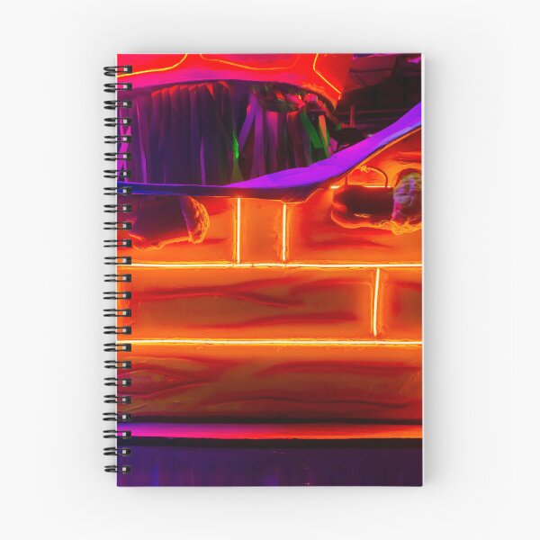 Item preview, Neon Glowing Orange Brick Wall With Blue Accents Abstract Festive Lighting And Futuristic Carnival Decoration designed and sold by Nmallia.