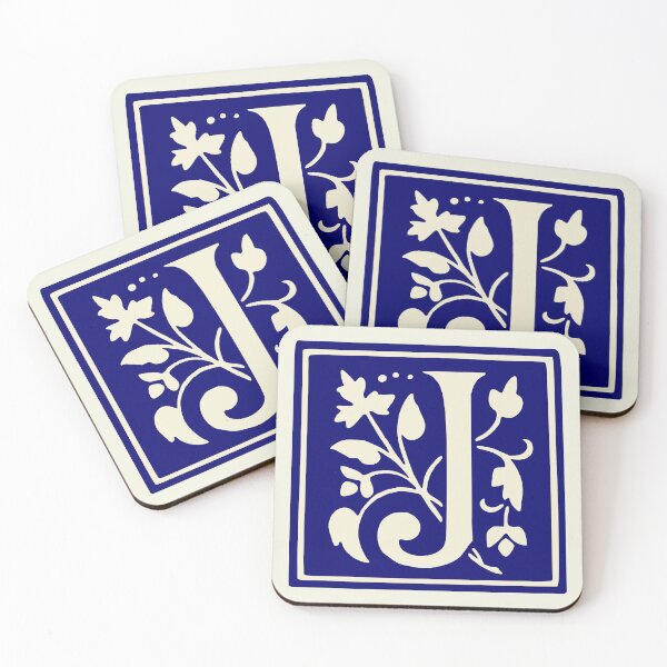 Item preview, Vintage Letter J Monogram Initials Blue designed and sold by Jeallan Designs.