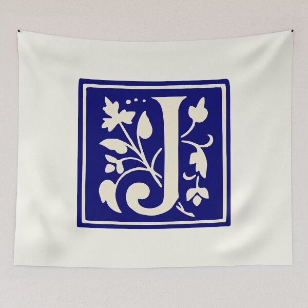 Item preview, Vintage Letter J Monogram Initials Blue designed and sold by Jeallan Designs.