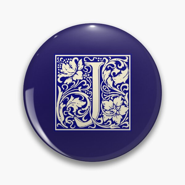 Item preview, William Morris Vintage Letter J Monogram Initial Blue designed and sold by Jeallan Designs.