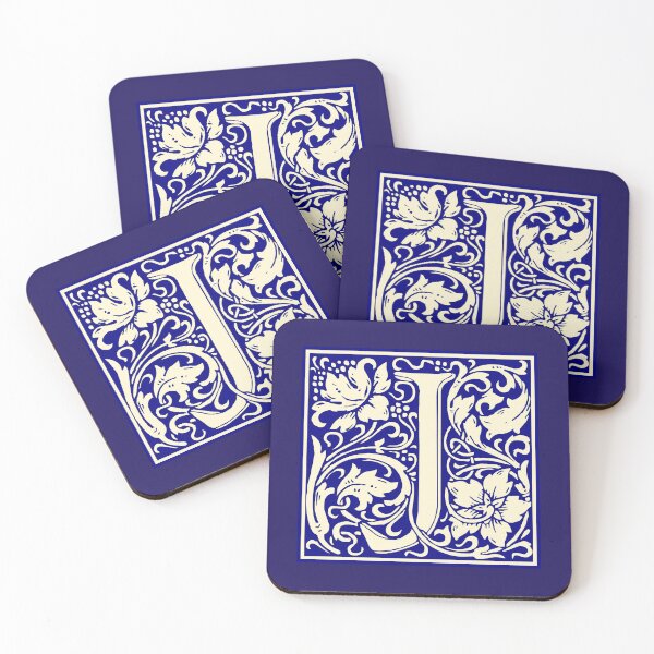 Item preview, William Morris Vintage Letter J Monogram Initial Blue designed and sold by Jeallan Designs.