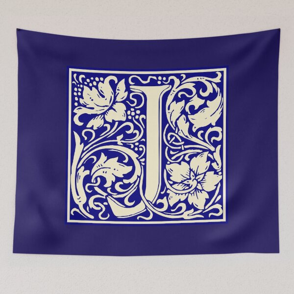 Item preview, William Morris Vintage Letter J Monogram Initial Blue designed and sold by Jeallan Designs.