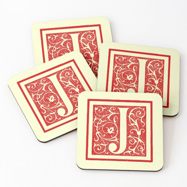 Item preview, Vintage Letter J Monogram Initials Red designed and sold by Jeallan Designs.