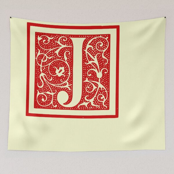 Item preview, Vintage Letter J Monogram Initials Red designed and sold by Jeallan Designs.