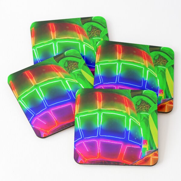 Item preview, Colorful Neon Carnival Float With Bright Lights and Abstract Shapes at Night Parade Celebration designed and sold by Nmallia.