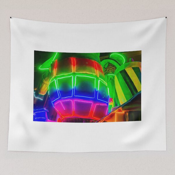 Item preview, Colorful Neon Carnival Float With Bright Lights and Abstract Shapes at Night Parade Celebration designed and sold by Nmallia.