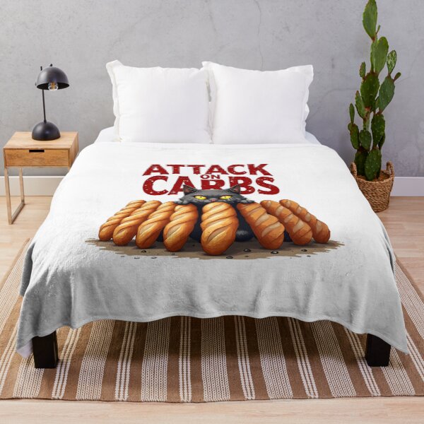Item preview, Attack on Carbs Funny Cat – Cute Bread Lover Cartoon Parody Design designed and sold by FeelFreeStore.