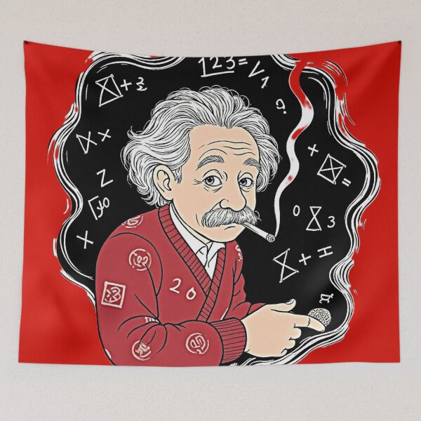 Item preview, Albert Einstein Cartoon – Math Genius Art designed and sold by Dark-Circuit-Haven.