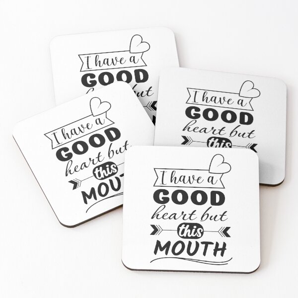 Item preview, I Have a Good Heart But This Mouth – Funny Sarcastic Quote Design, Sassy Humor Typography Art designed and sold by PnrArtDesign.