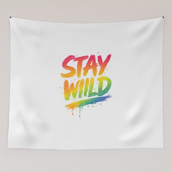 Item preview, Stay Wild Rainbow Font Graffiti Design designed and sold by MWShirtDesign.