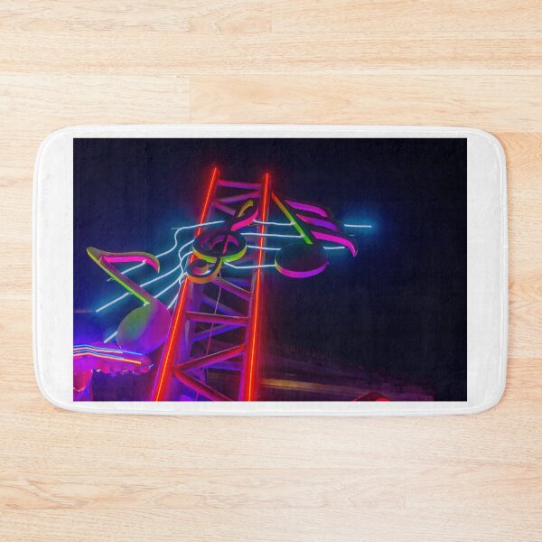 Item preview, Colorful Neon Music Notes And Treble Clef Sign Illuminated At Night designed and sold by Nmallia.