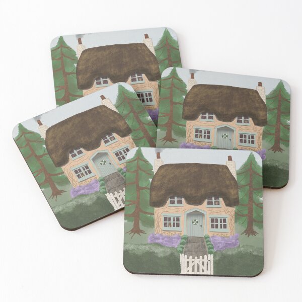 Item preview, Thatch cottage in the woods illustration designed and sold by Haileylioness.