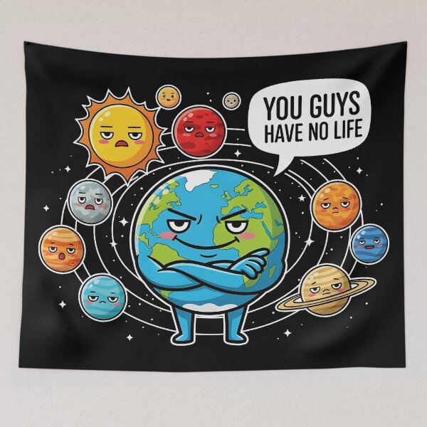 Item preview, Copy of Funny Solar System Funny Eclipse Cartoon – Lunar, Solar & Apocalypse Space Humor Shirt designed and sold by Uglyandcute.