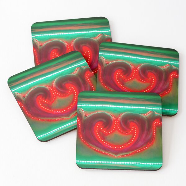 Item preview, Neon Heart Decoration With Red LED Lights and Green Glow on Wall Display designed and sold by Nmallia.