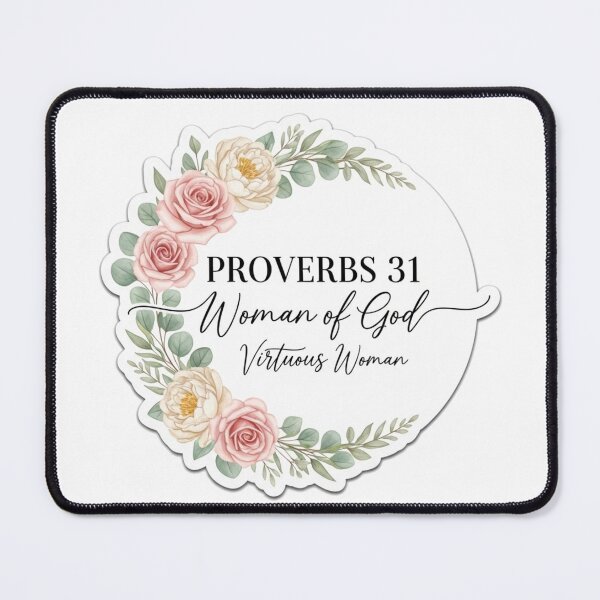 Item preview, Woman of God Christian Sticker – Virtuous Woman Proverbs 31 Floral Design designed and sold by Illustrated Faith.