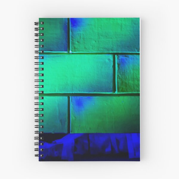 Item preview, Neon Green and Blue Brick Wall Texture With Abstract Glowing Lighting and Shadow Details designed and sold by Nmallia.