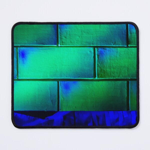 Item preview, Neon Green and Blue Brick Wall Texture With Abstract Glowing Lighting and Shadow Details designed and sold by Nmallia.