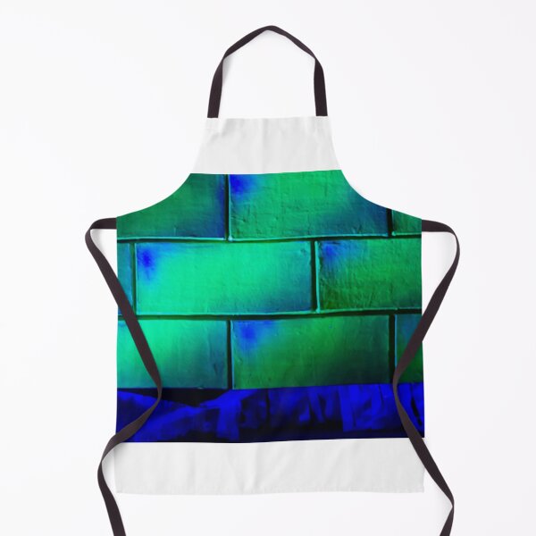 Item preview, Neon Green and Blue Brick Wall Texture With Abstract Glowing Lighting and Shadow Details designed and sold by Nmallia.