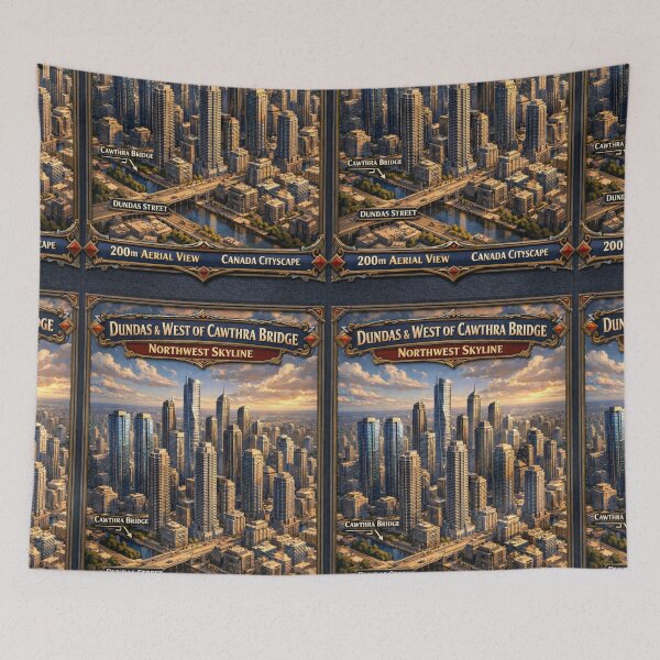 Item preview, Dundas & West of Cawthra Bridge – Northwest Skyline  designed and sold by PaintMeWorld.