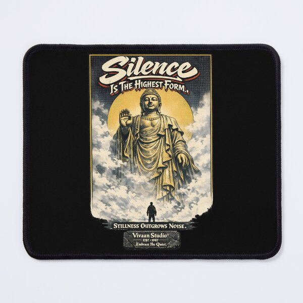 Item preview, Silence is the Highest Form - Spring Temple Buddha Zen Spiritual Poster - Stillness Outgrows Noise Minimalist Typography Art by Vivaan Studio designed and sold by Vivaan Studio.