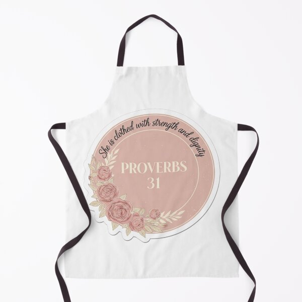 Item preview, She is Clothed with Strength and Dignity Christian Sticker – Proverbs 31 Feminine Design designed and sold by Illustrated Faith.