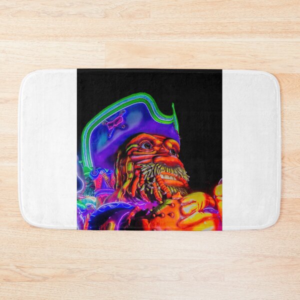 Item preview, Vibrant Neon Pirate Float at Night Carnival Parade Featuring a Giant Colorful Bearded Mariner designed and sold by Nmallia.