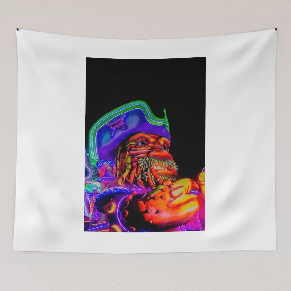 Item preview, Vibrant Neon Pirate Float at Night Carnival Parade Featuring a Giant Colorful Bearded Mariner designed and sold by Nmallia.